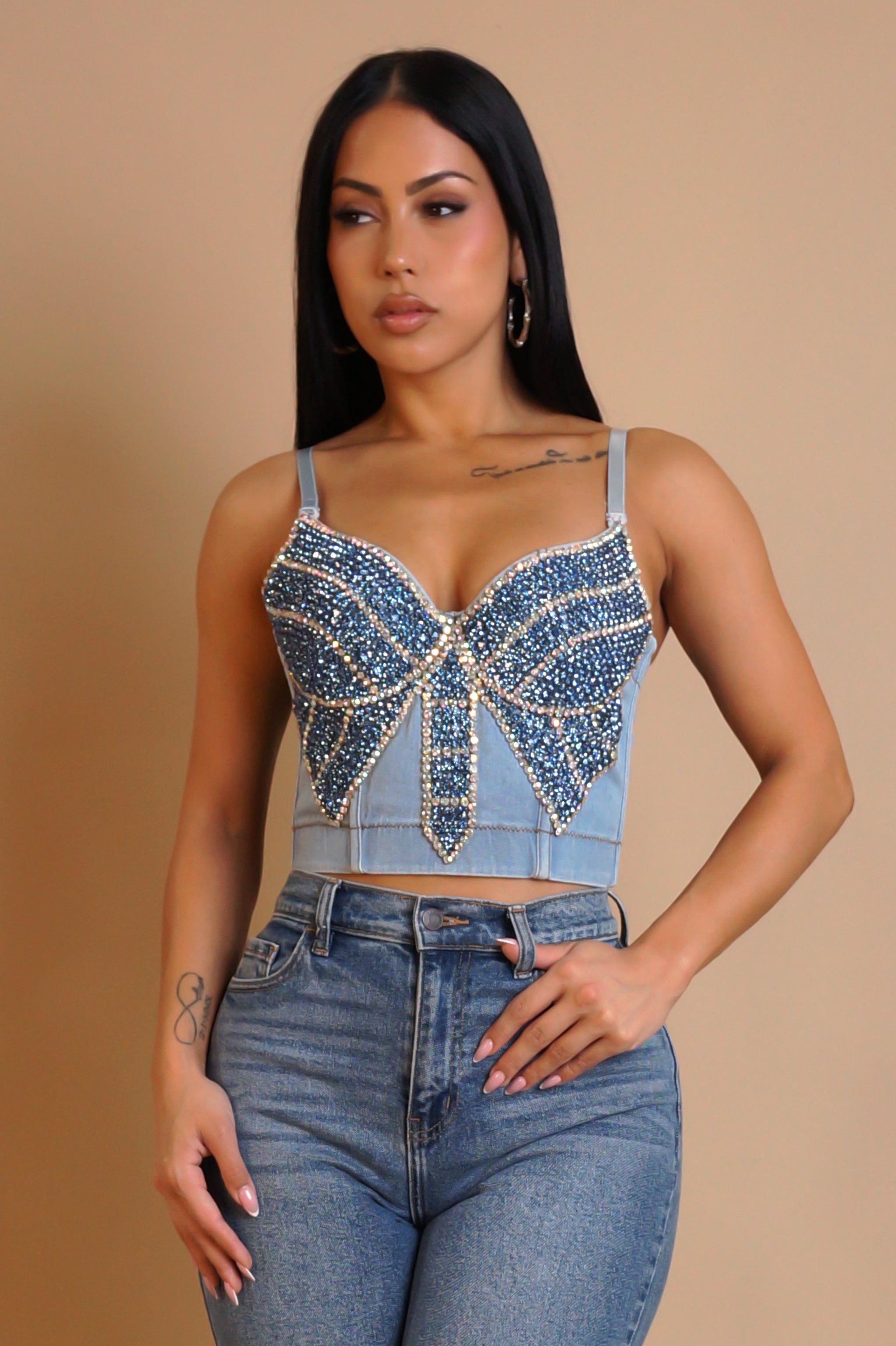 Stepping Out Top - Denim