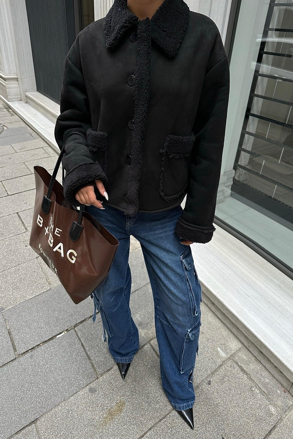 Faux Suede Shearling Jacket – Cozy Streetwear Essential for Effortless Style