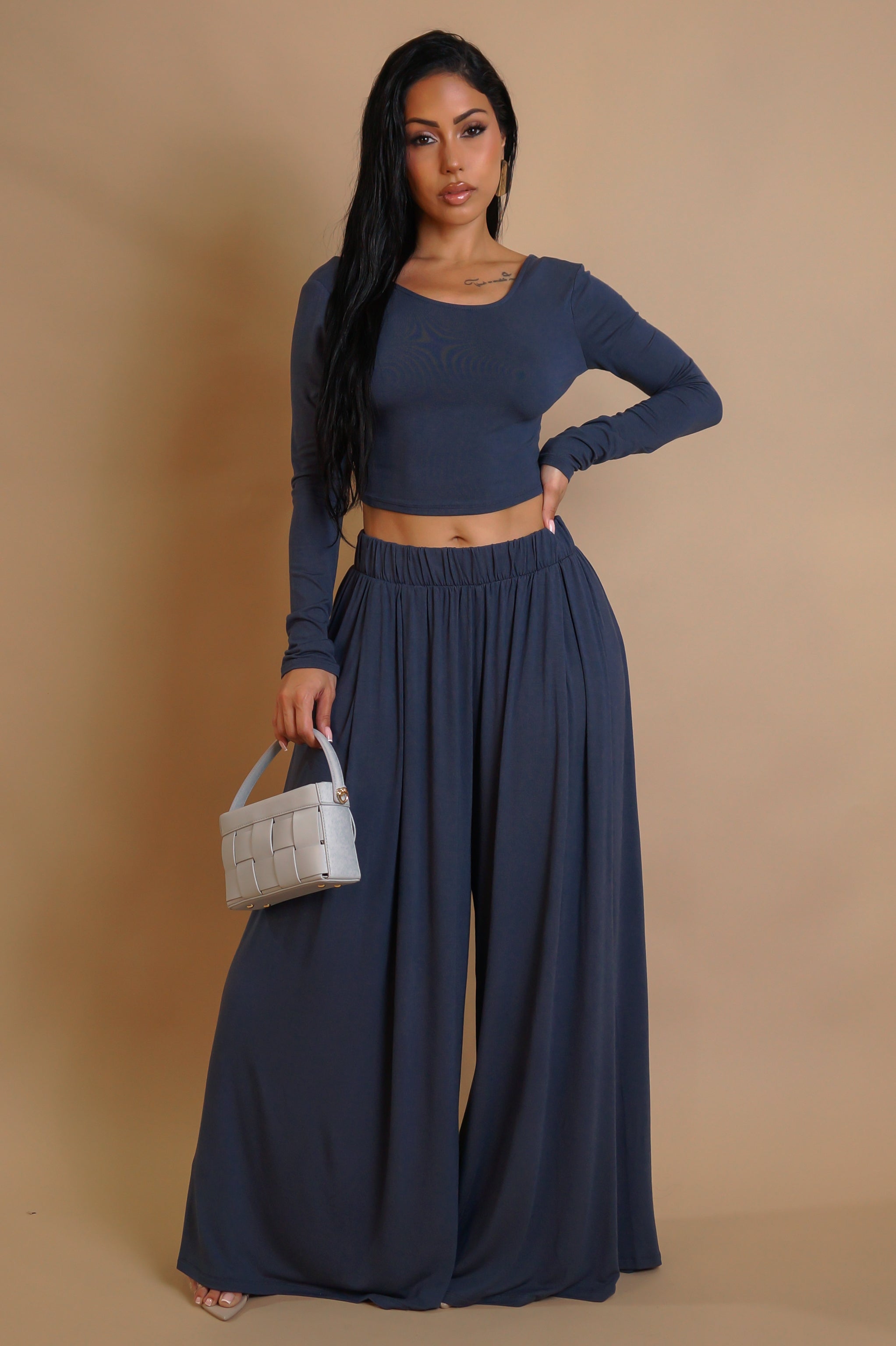 Crushing Hours Pant Set - Blue