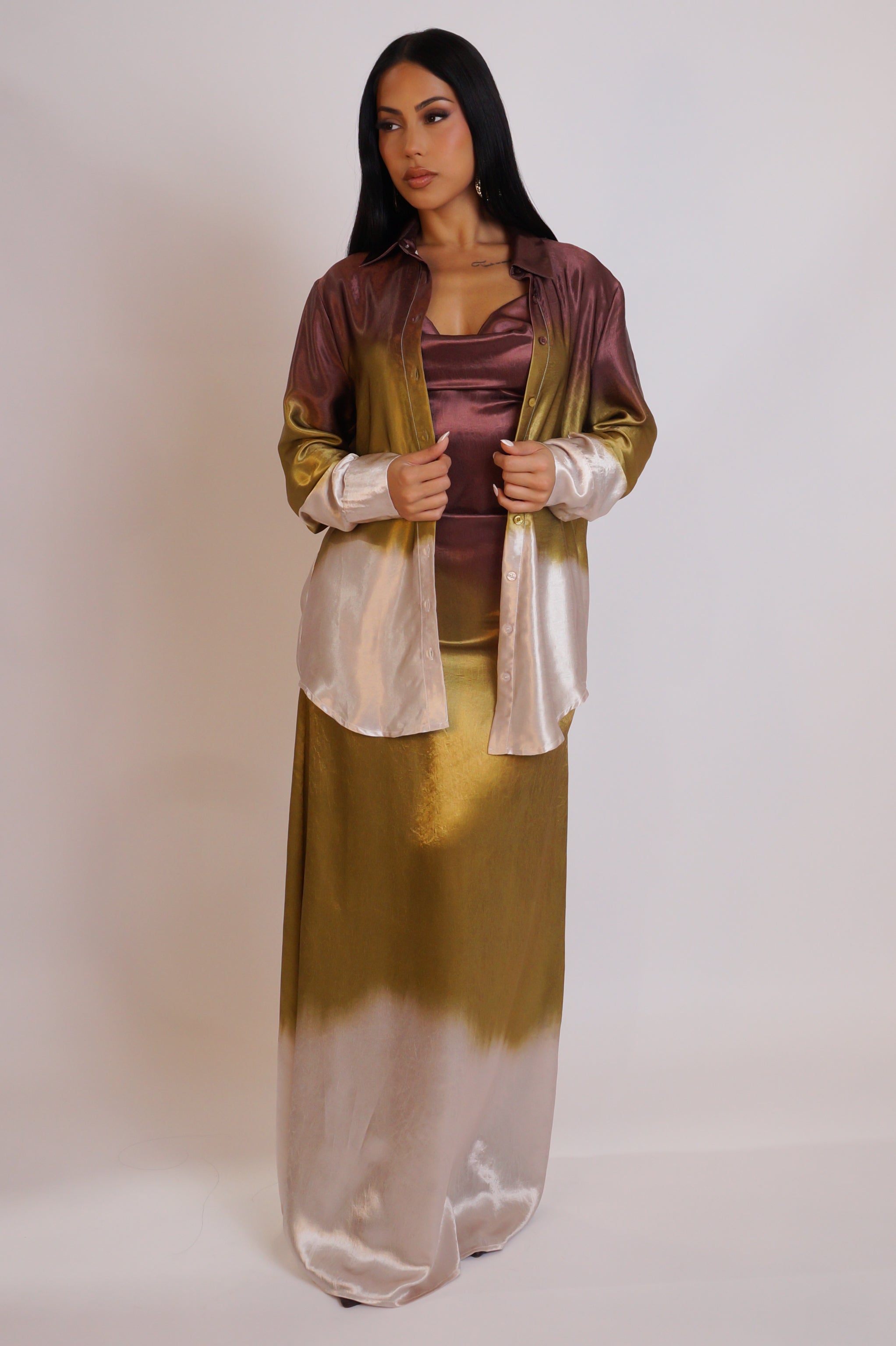 Shinning Through Maxi Dress - Green