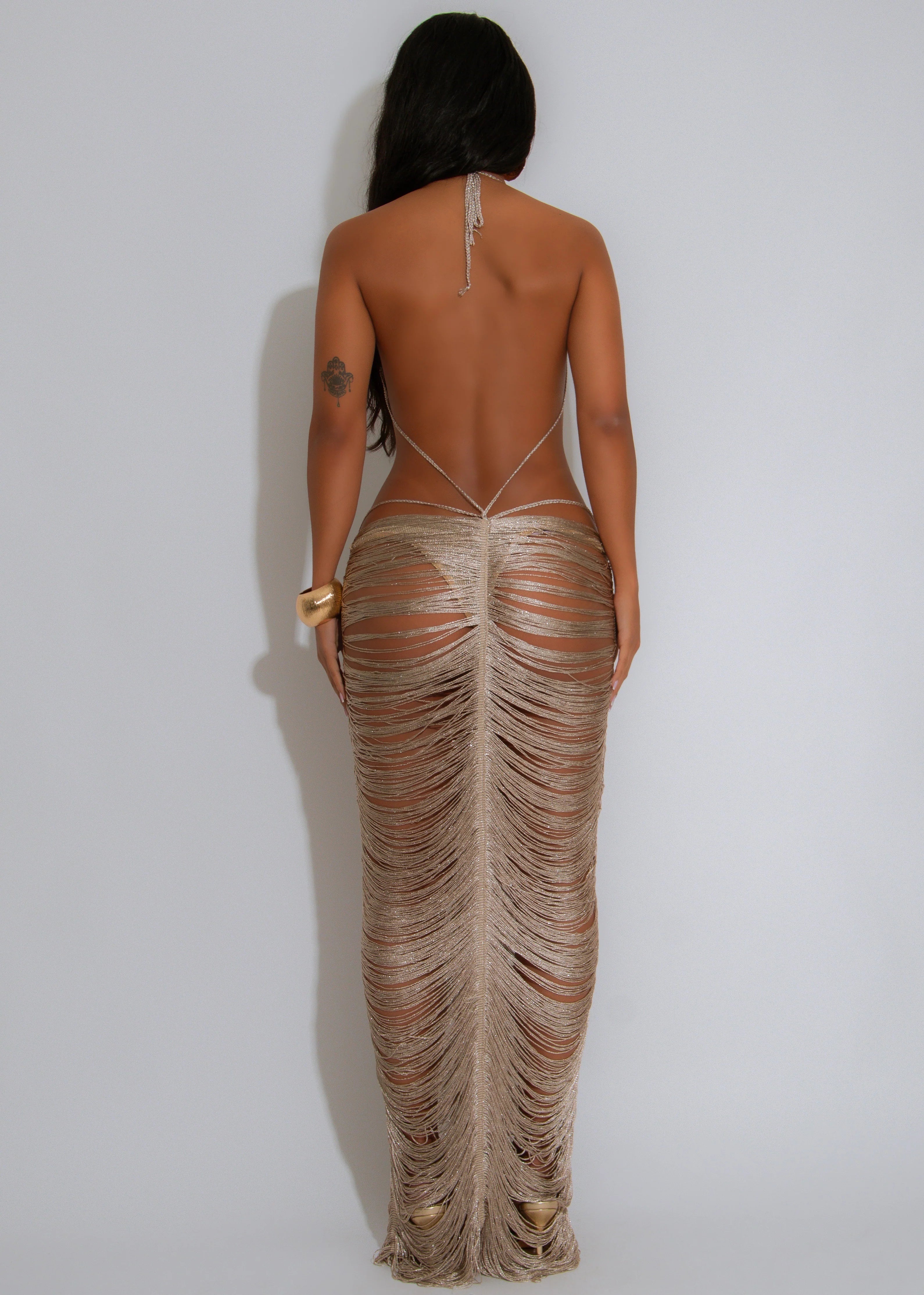 Latch On Maxi Dress- Silver