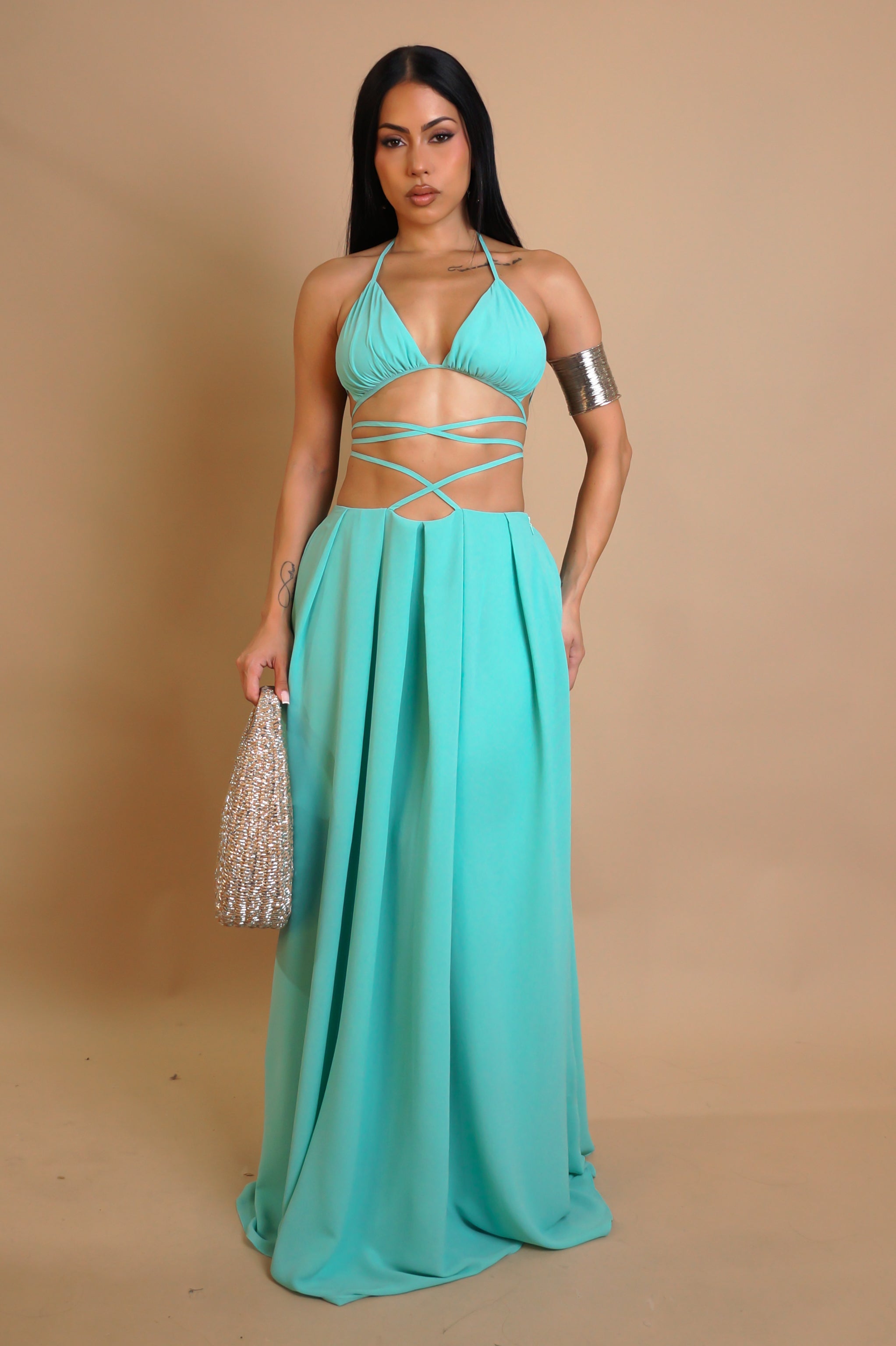 A Pick Me Up Skirt Set - Aqua
