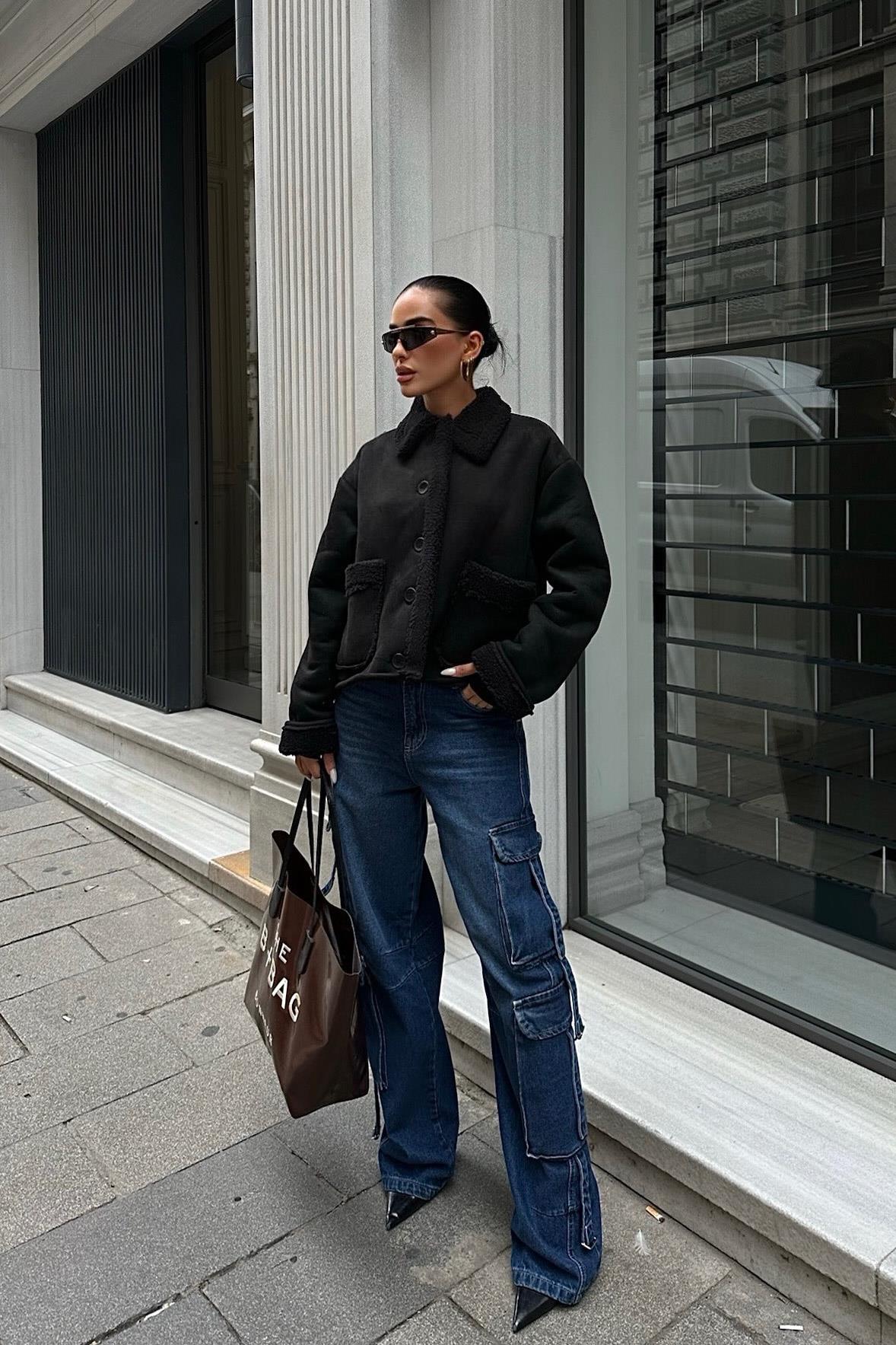 Faux Suede Shearling Jacket – Cozy Streetwear Essential for Effortless Style