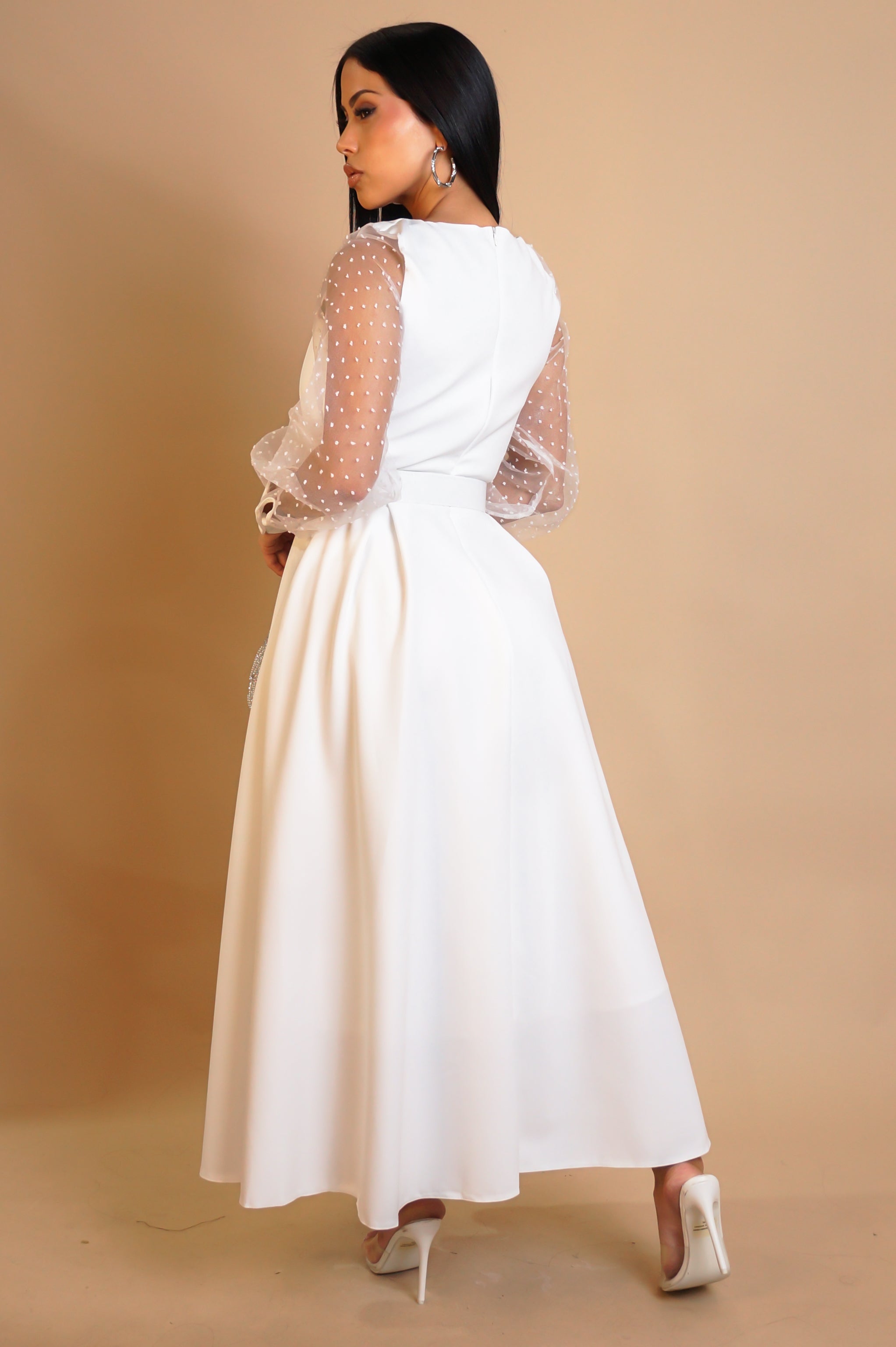 All For Fun Midi Dress - White
