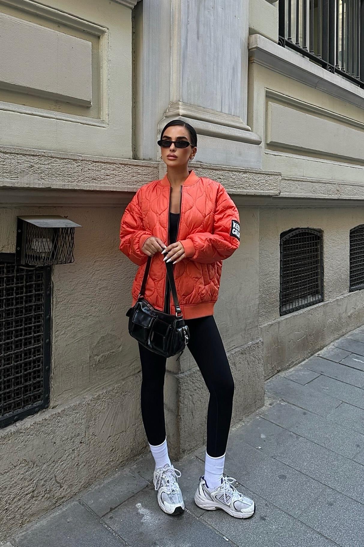 Keep Calm Oversized Quilted Bomber Jacket – Casual Streetwear Style