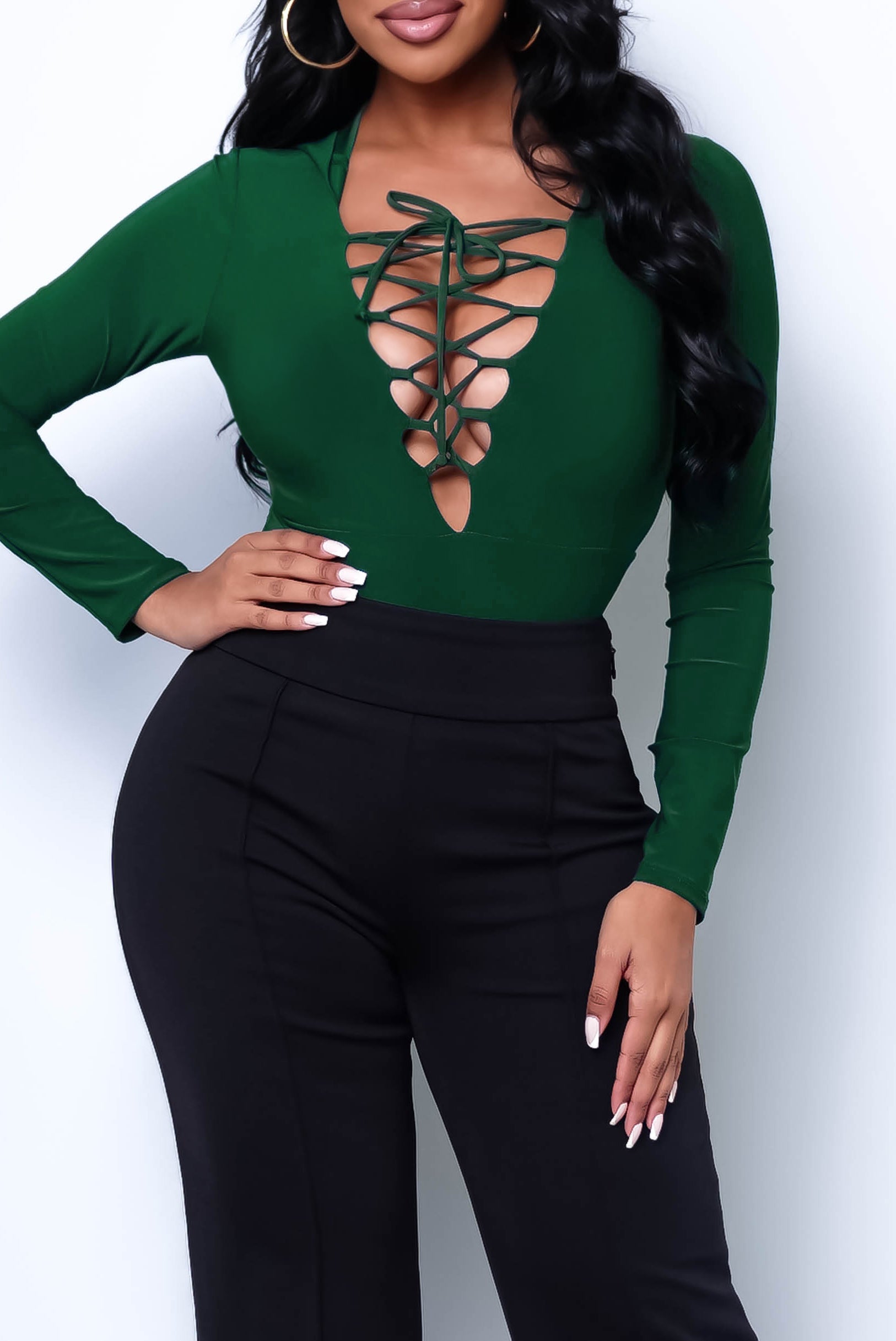 Hooded Heroine Bodysuit - Dark Green