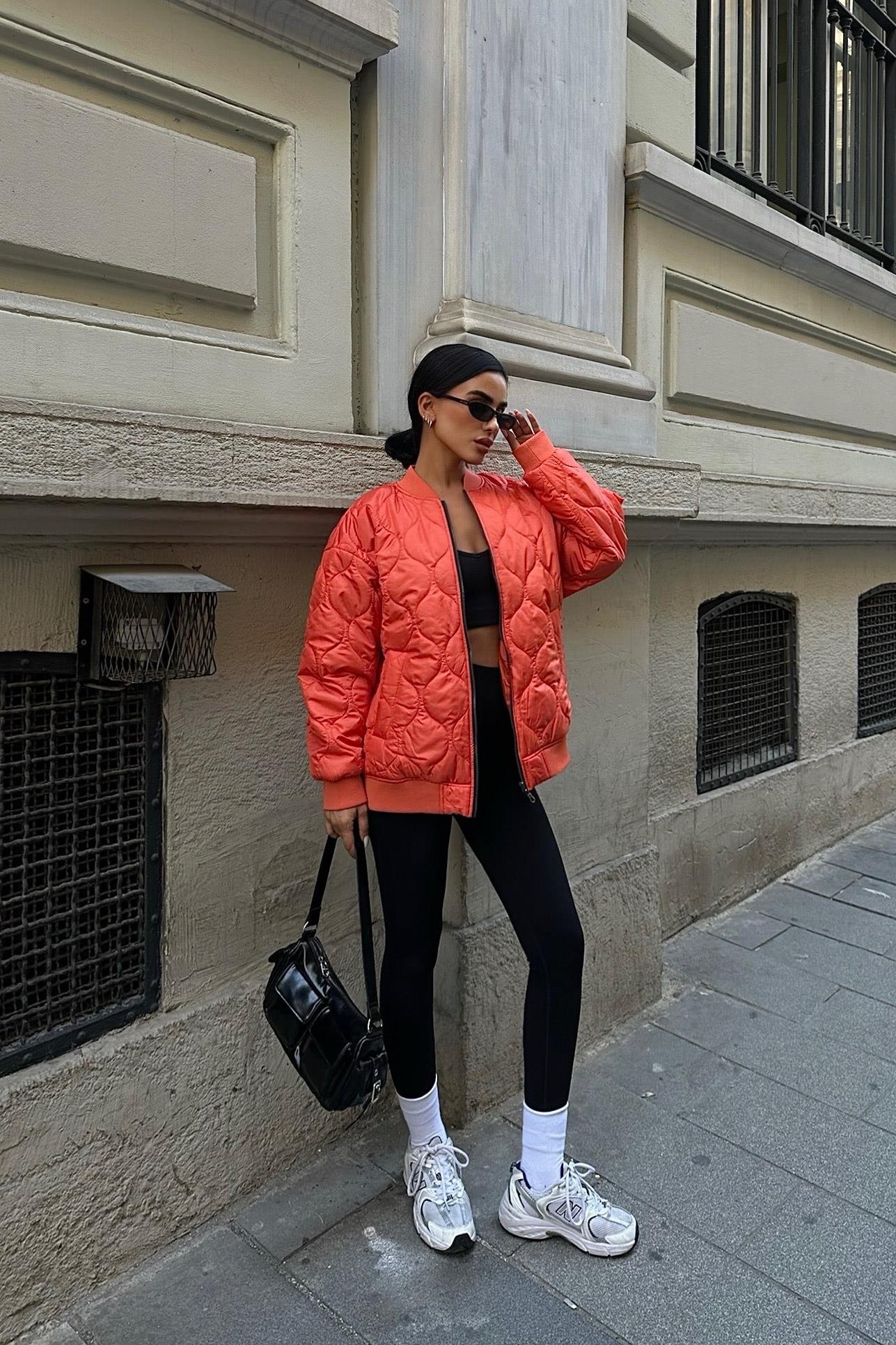 Keep Calm Oversized Quilted Bomber Jacket – Casual Streetwear Style