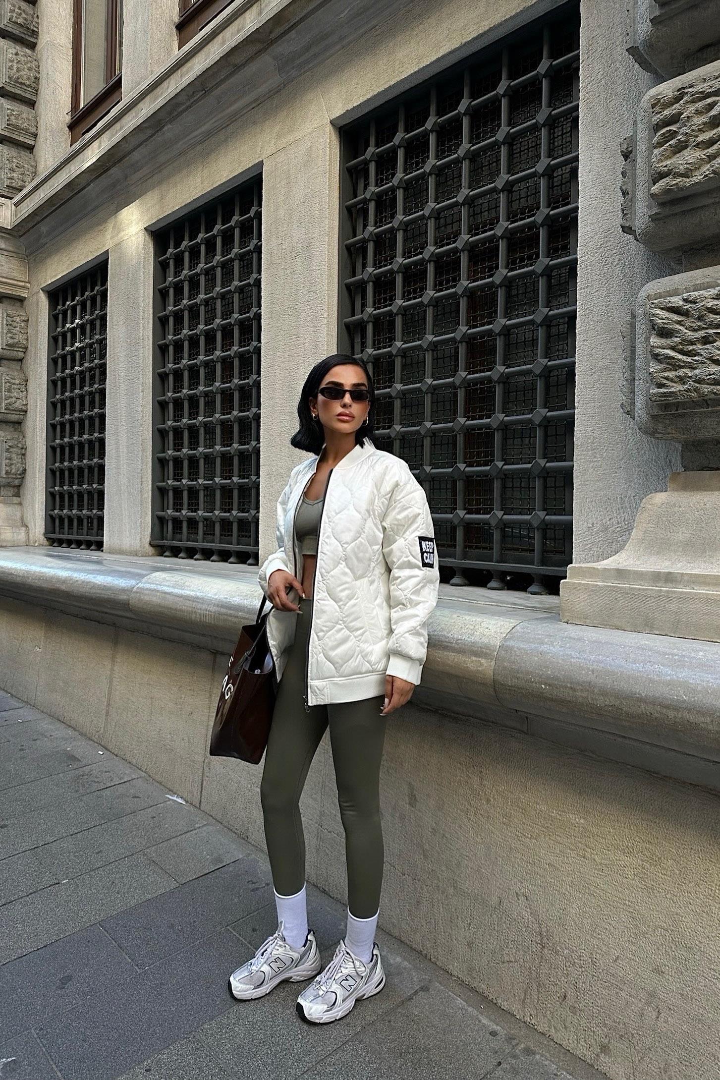 Keep Calm Oversized Quilted Bomber Jacket – Casual Streetwear Style
