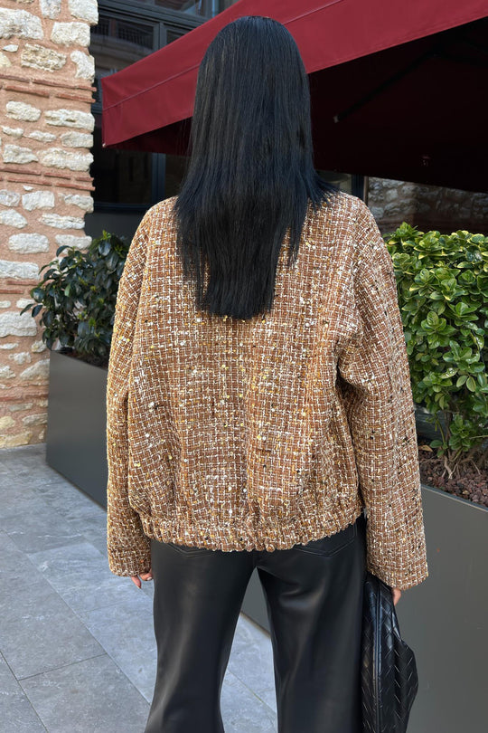 Sequin Tweed Oversized Jacket – Luxe Evening Statement