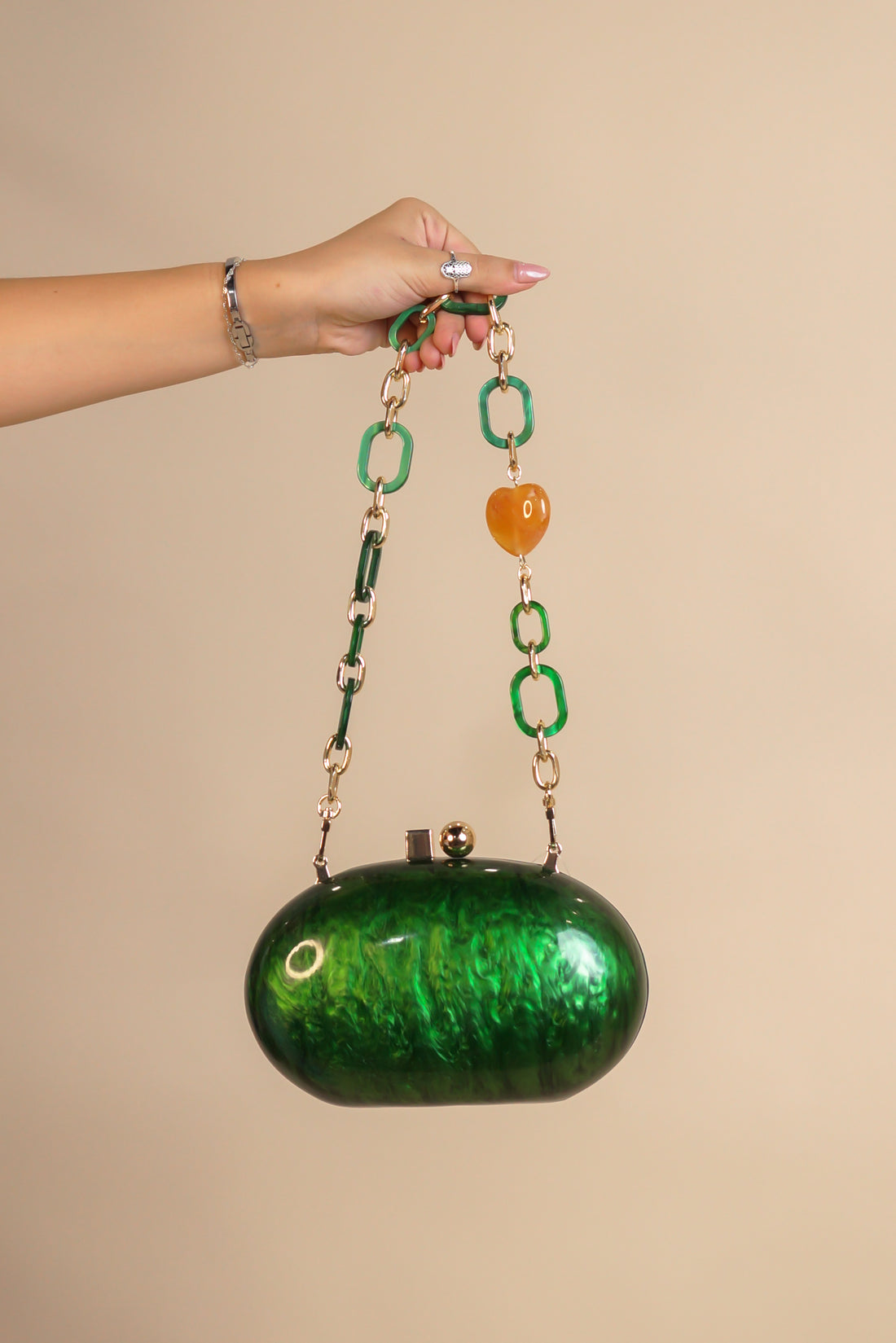 By The Shore Purse - White - Green