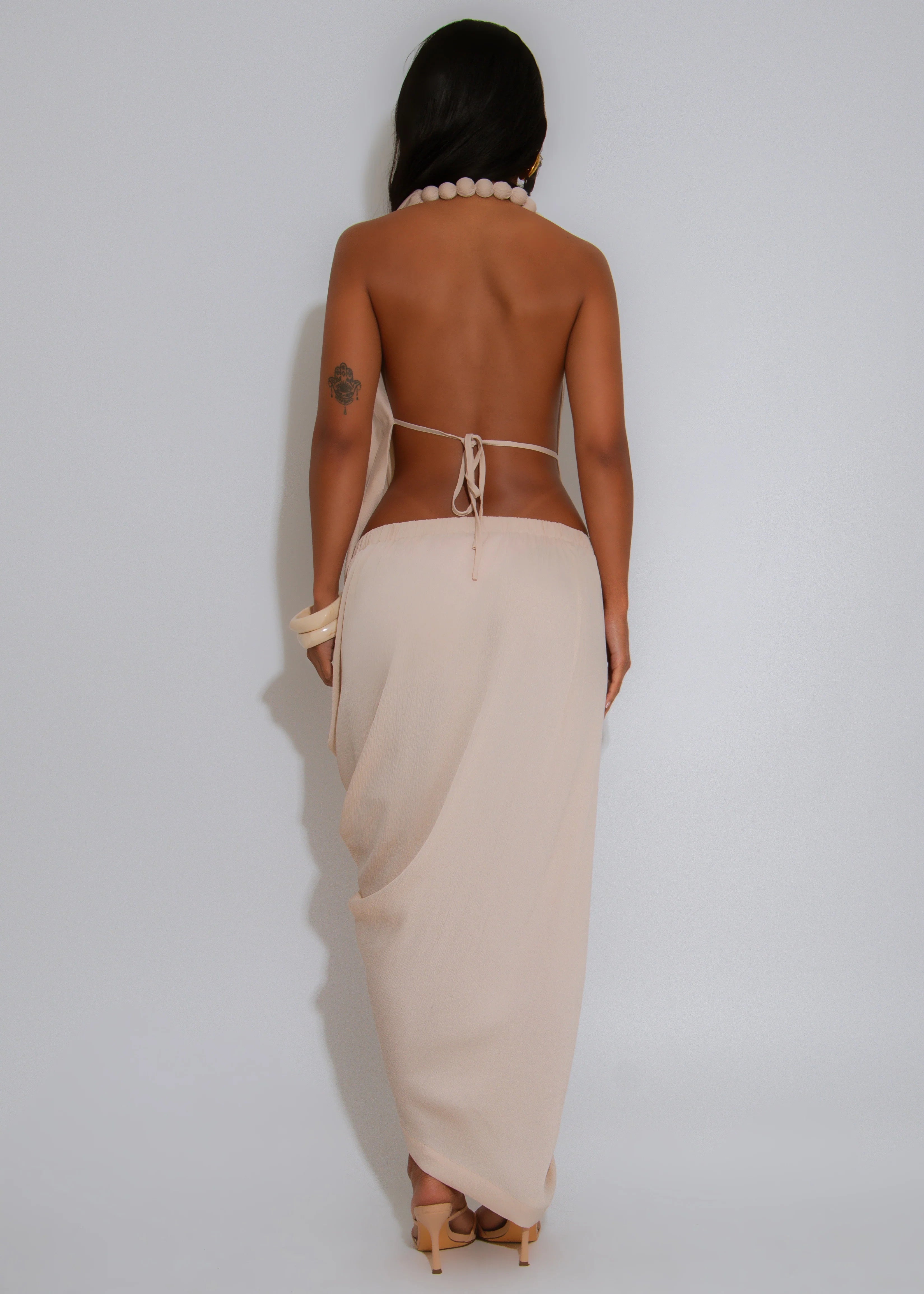 No Stopping Midi Dress - Champagne