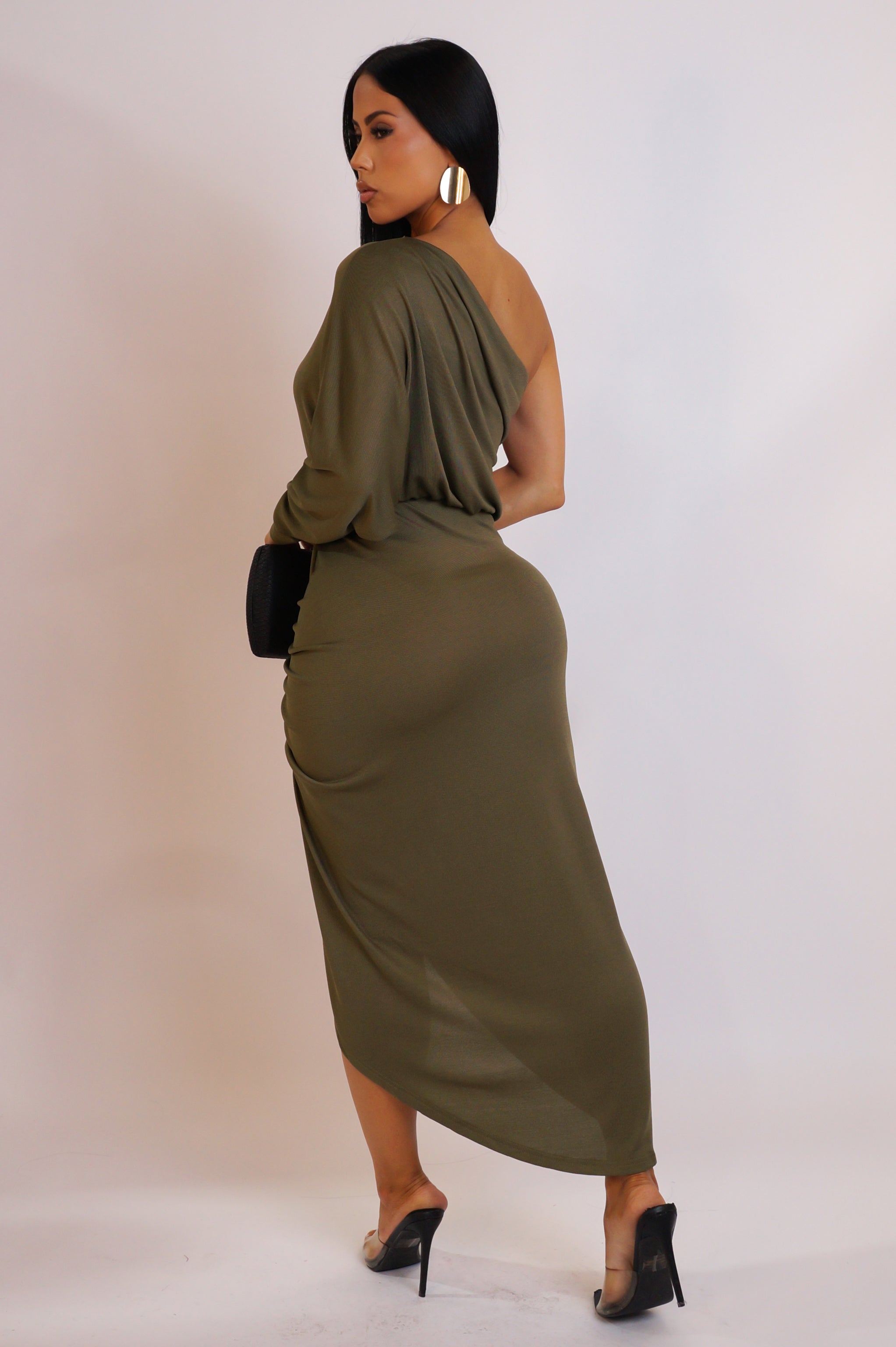 Who Is She Midi Dress - Olive
