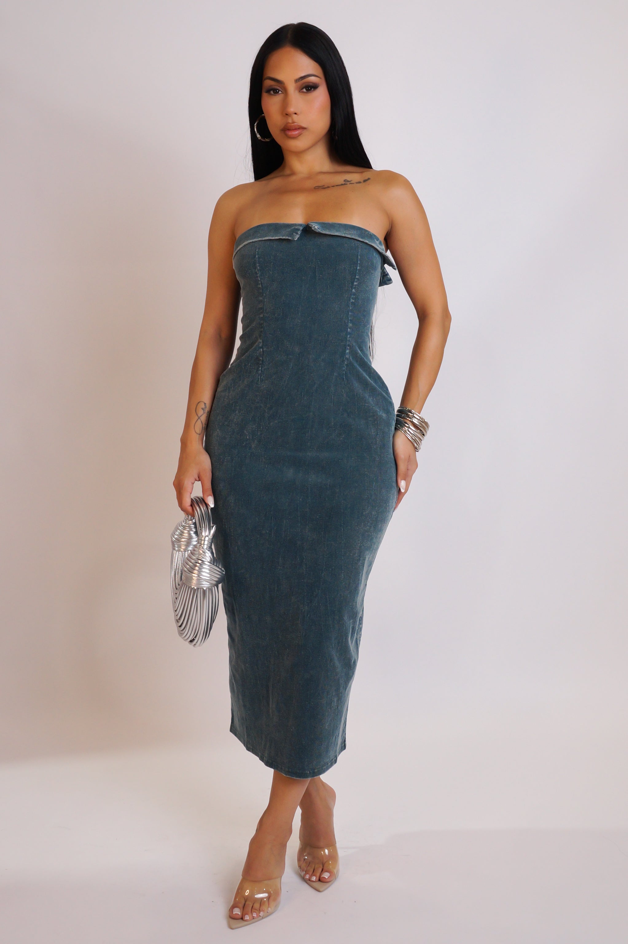 Nice And Clear Midi Dress - Green