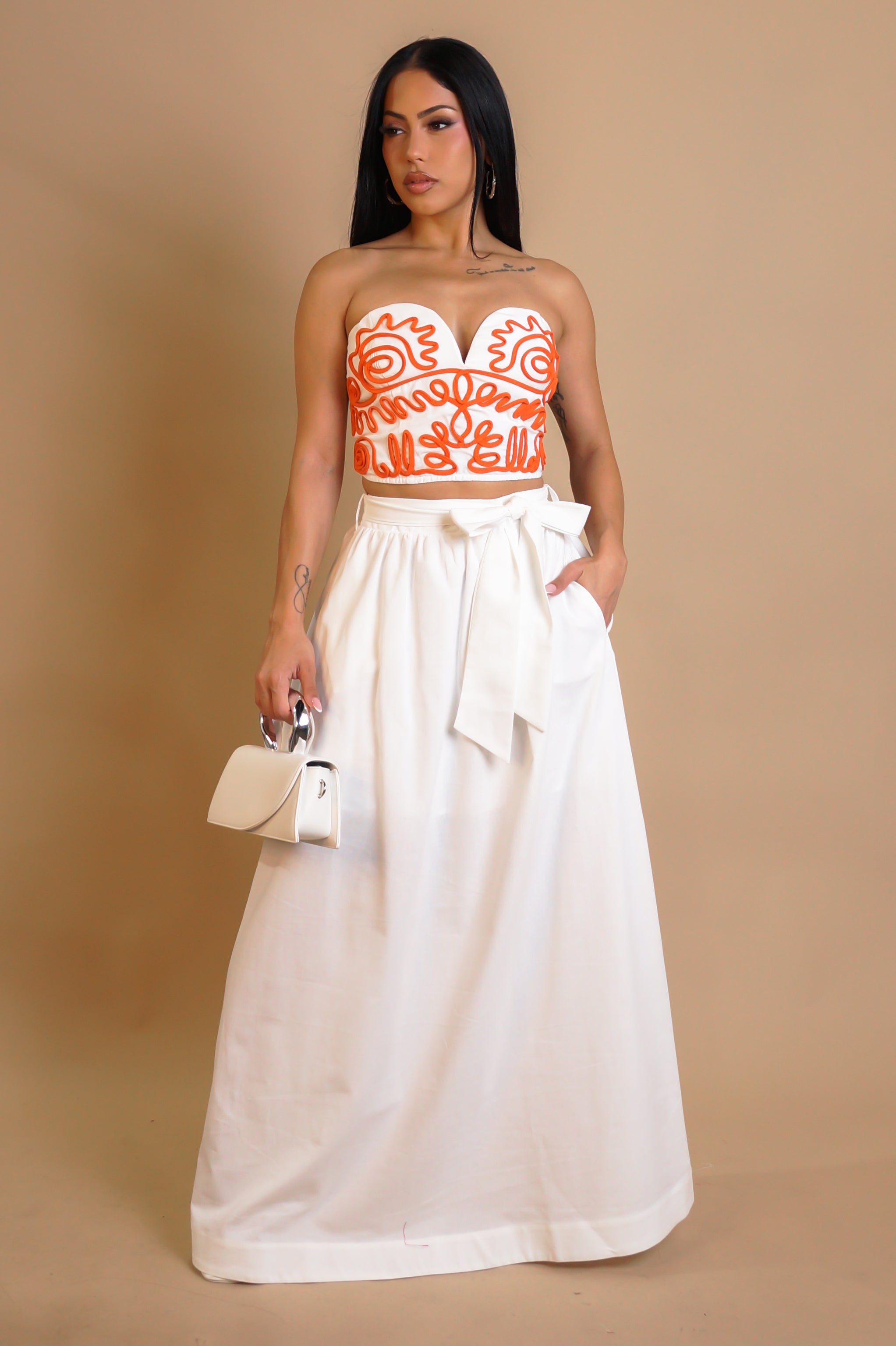 The Good Days Skirt Set - Orange