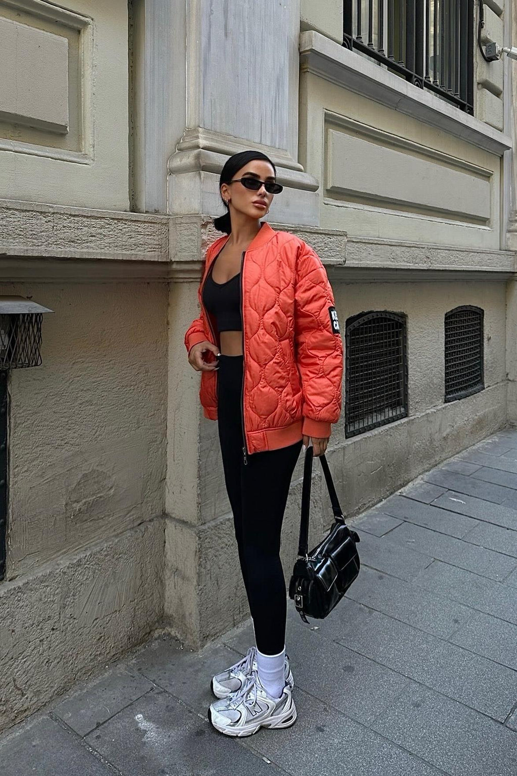Keep Calm Oversized Quilted Bomber Jacket – Casual Streetwear Style