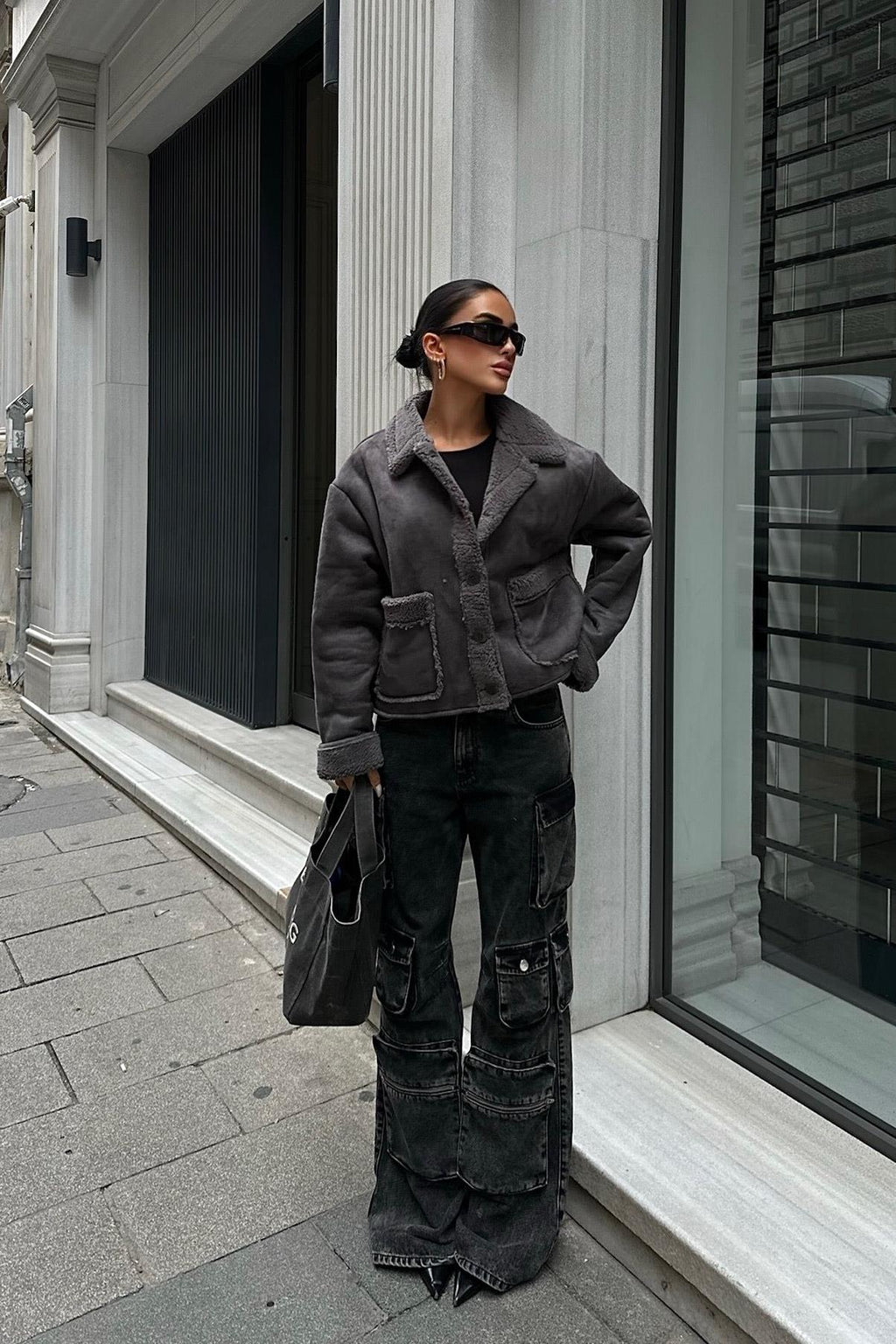 Faux Suede Shearling Jacket – Cozy Streetwear Essential for Effortless Style