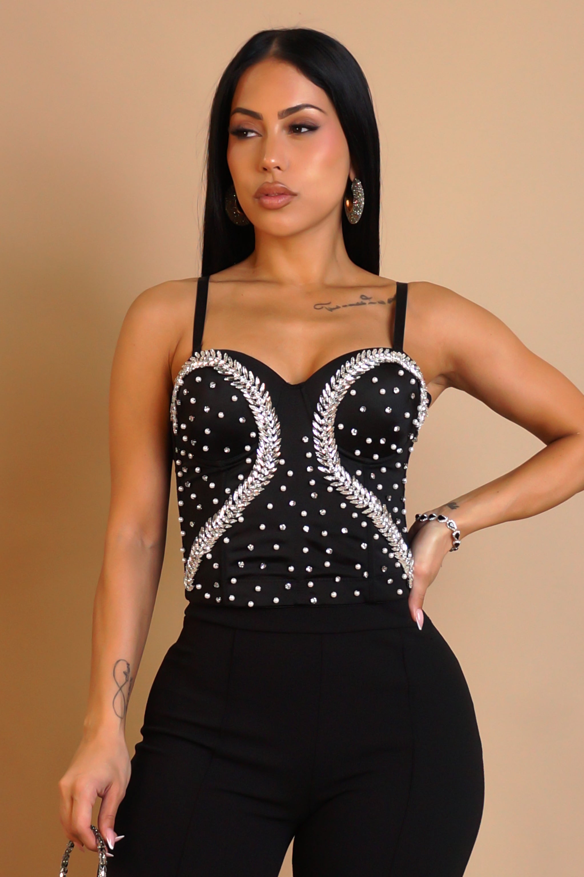 By The Sea Crop Top - Black
