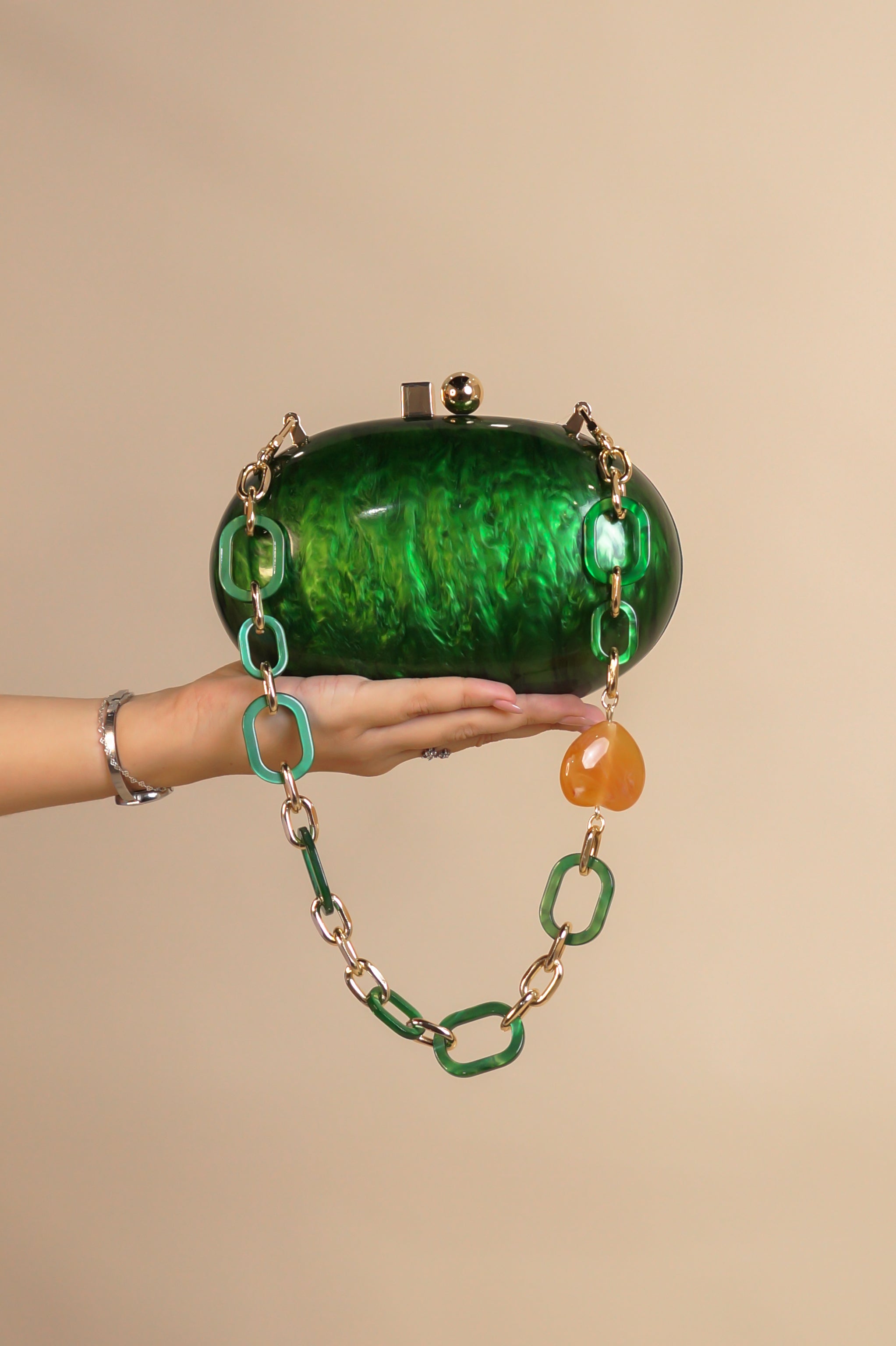 By The Shore Purse - White - Green