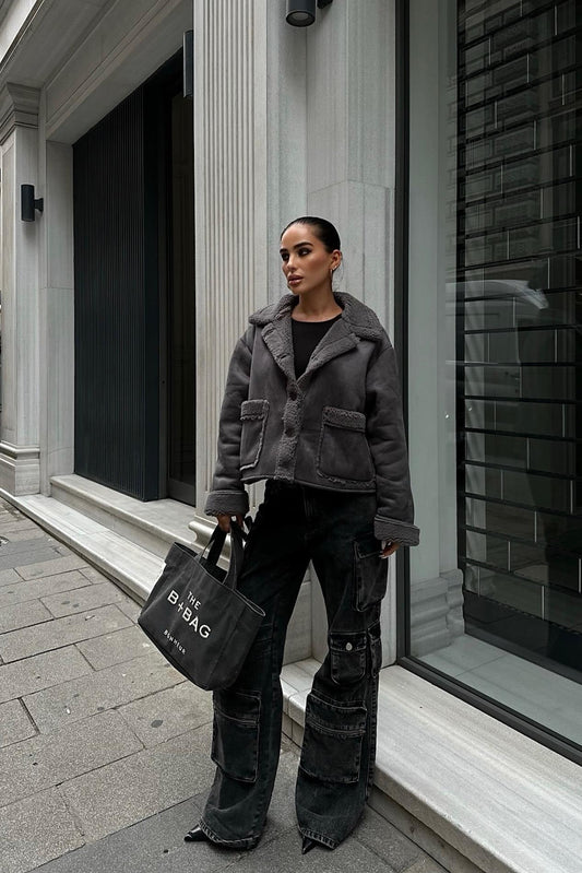Faux Suede Shearling Jacket – Cozy Streetwear Essential for Effortless Style