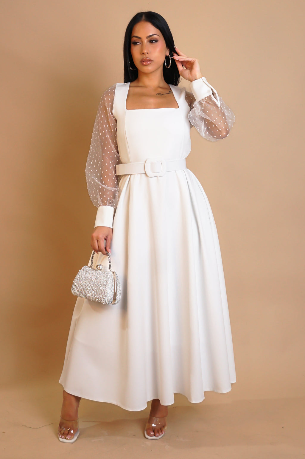 All For Fun Midi Dress - White