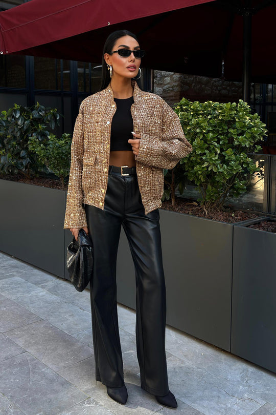 Sequin Tweed Oversized Jacket – Luxe Evening Statement