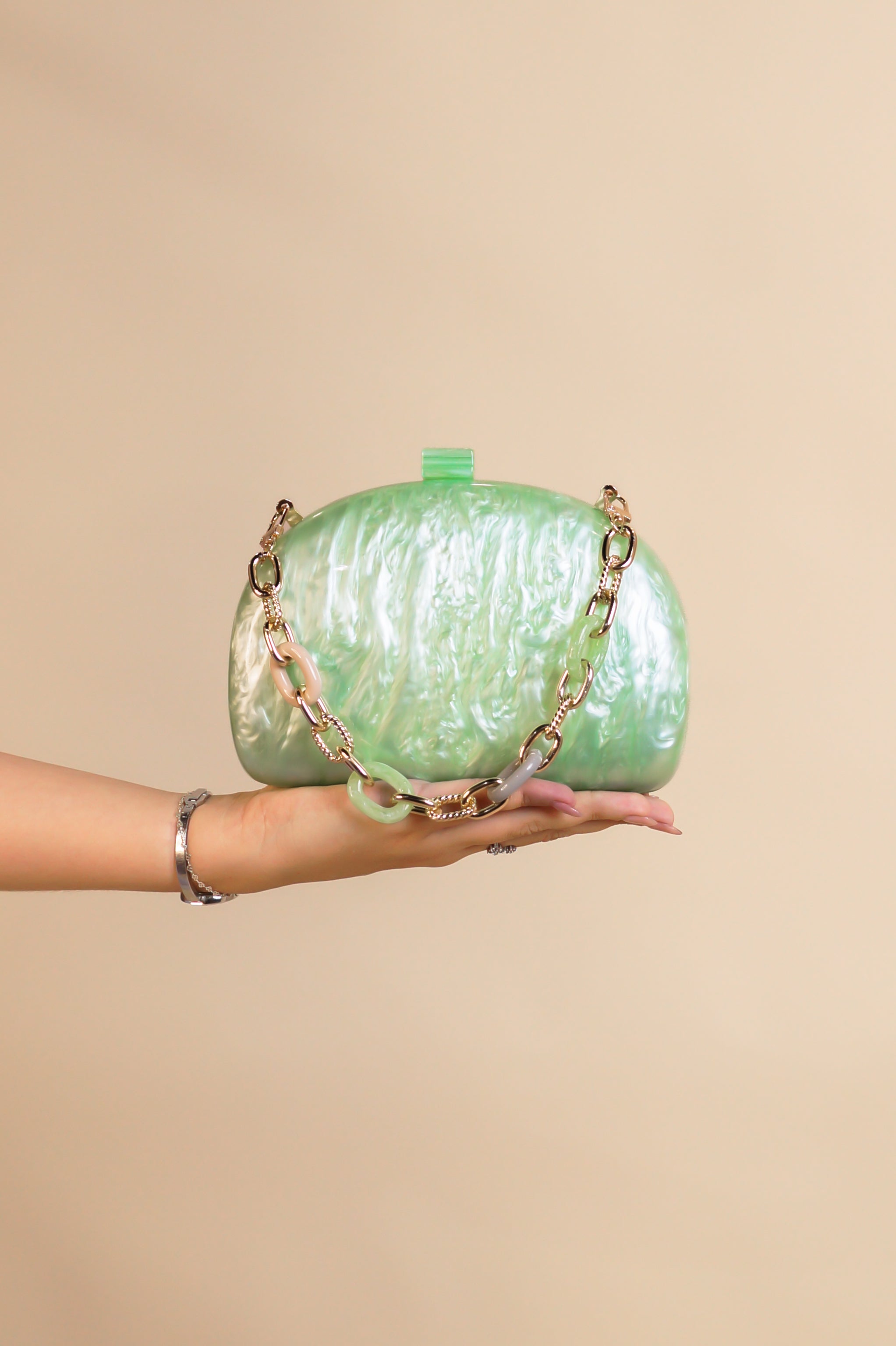 Beach Club Vibe Purse - Green - Pink - White